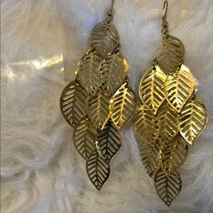Gold Leaf Dangle Earrings